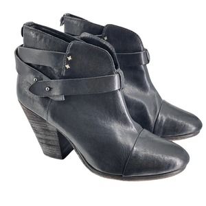 Rag & Bone Womens Size 40 Harrow Boots Black Leather Ankle Booties
